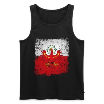 Tyrol tyrolien aigles armoiries Retro Drapeau drapeau - Débardeur bio Premium Homme - noir - Devant - AI Model Male 178 light (178cm)
