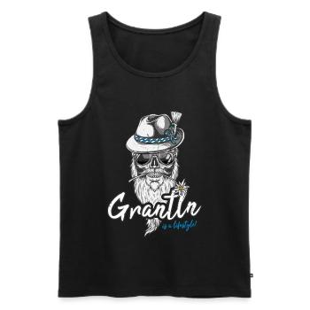 Grantln is a lifestyle Grantler Bayern Granteln - Männer Premium Bio Tank Top - Schwarz - Vorne - Michal (187cm)