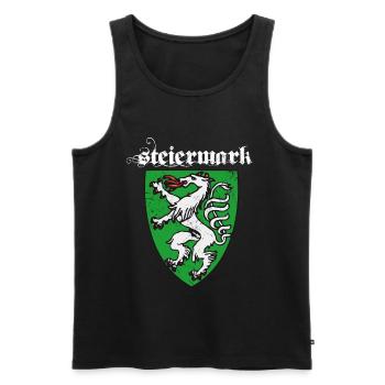 Steiermark Wappen Panther Steirer Bua Madl Retro - Männer Premium Bio Tank Top - Schwarz - Vorne - Michal (187cm)