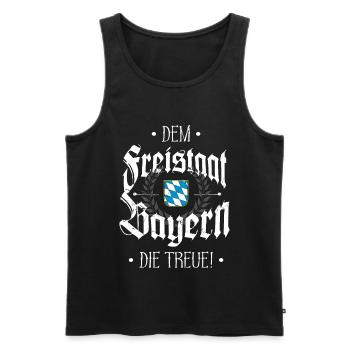 Freistaat Bayern Treue Patriot bayrischer Bua - Männer Premium Bio Tank Top - Schwarz - Vorne - Michal (187cm)