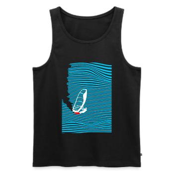 Windsurfer Windsurf Onde - Débardeur bio Premium Homme - noir - Devant - Michal (187cm)