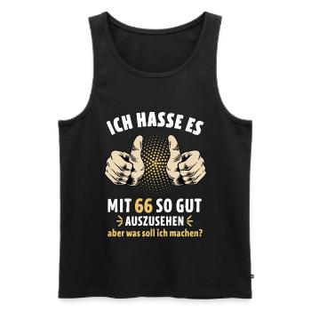 Ich hasse es mit 66 so gut auszusehen Geburtstag - Männer Premium Bio Tank Top - Schwarz - Vorne - AI Model Male 178 light (178cm)