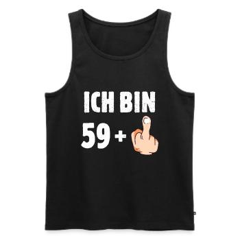 Ich bin 59 plus eins - Männer Premium Bio Tank Top - Schwarz - Vorne - Michal (187cm)