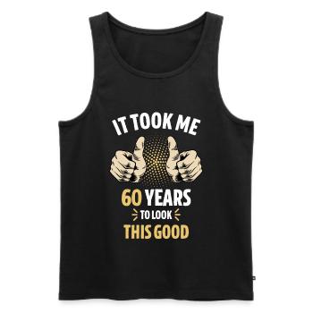 It took 60 years to look this good - Débardeur bio Premium Homme - noir - Devant - Michal (187cm)