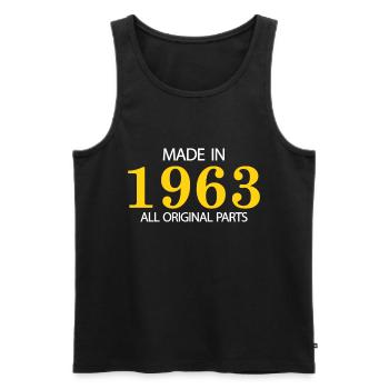 Made in 1963 toutes pièces originales - Débardeur bio Premium Homme - noir - Devant - Michal (187cm)