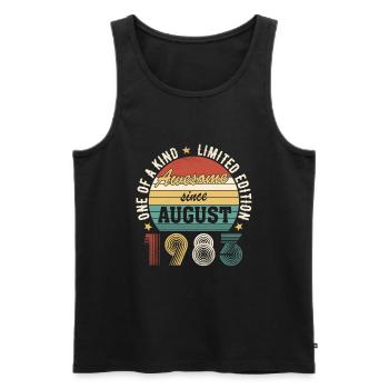 Awesome since Août 1983 Anniversaire - Débardeur bio Premium Homme - noir - Devant - Michal (187cm)