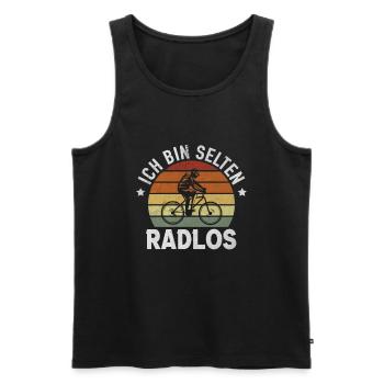 Radlos Fahrrad Fahrradfahrer Fahrradtour Wortspiel - Männer Premium Bio Tank Top - Schwarz - Vorne - Michal (187cm)