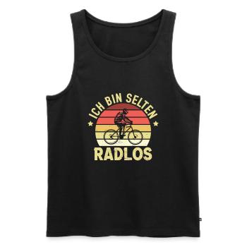 Ich Bin Selten Radlos Vintage Fahrradfahrer Biken - Männer Premium Bio Tank Top - Schwarz - Vorne - Michal (187cm)