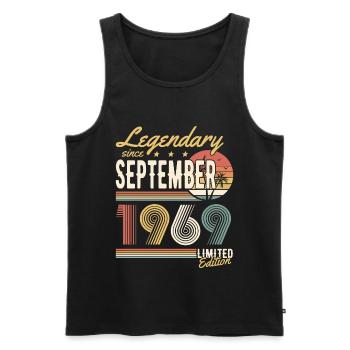 Legendary since September 1969 Limited Edition - Männer Premium Bio Tank Top - Schwarz - Vorne - Michal (187cm)