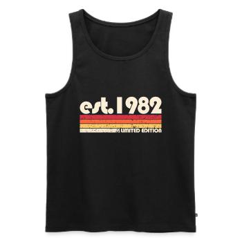 1982 Limited Edition Rétro Vintage - Débardeur bio Premium Homme - noir - Devant - Michal (187cm)