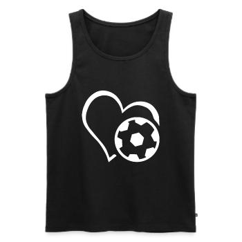 Fußball Herz - Männer Premium Bio Tank Top - Schwarz - Vorne - Michal (187cm)