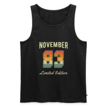 November 1983 Limited Edition - Männer Premium Bio Tank Top - Schwarz - Vorne - Michal (187cm)