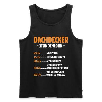 Dachdecker Stundenlohn - Männer Premium Bio Tank Top - Schwarz - Vorne - AI Model Male 178 light (178cm)