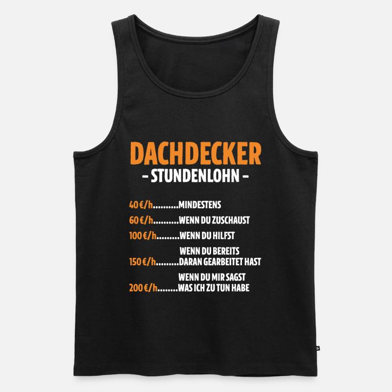 Dachdecker Stundenlohn - Männer Premium Bio Tank Top - Schwarz