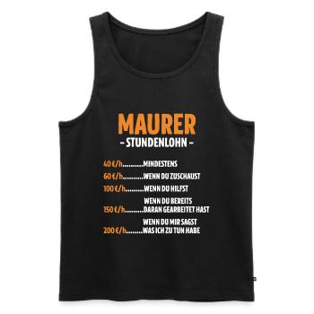 Maurer Stundenlohn - Männer Premium Bio Tank Top - Schwarz - Vorne - Michal (187cm)