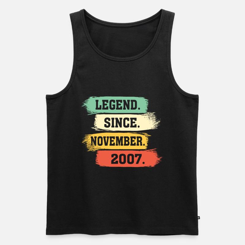 Legend since November 2007 - Männer Premium Bio Tank Top - Schwarz