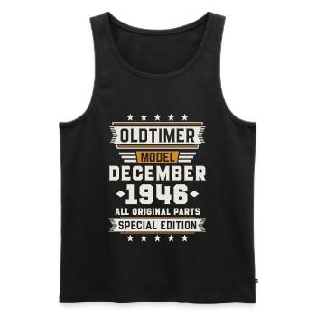 Oldtimer December 1946 Geburtstag Geschenk - Männer Premium Bio Tank Top - Schwarz - Vorne - Michal (187cm)