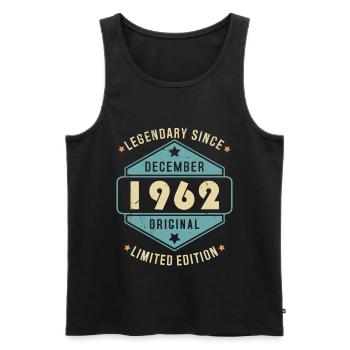 Décembre 1962 Vintage Retro Anniversaire - Débardeur bio Premium Homme - noir - Devant - Michal (187cm)