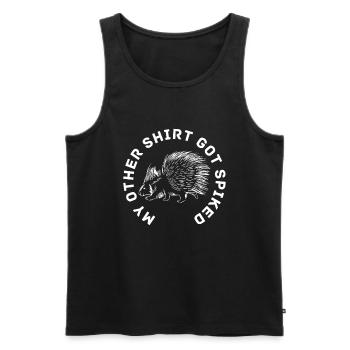 Porcupine - Men's Premium Organic Tank Top - black - Front - Michal (187cm)