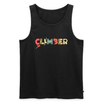 Retro Climbing Mountain Sports Vintage Climber - Men's Premium Organic Tank Top - black - Front - Michal (187cm)