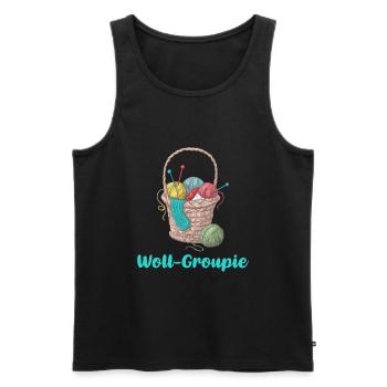 Knit - Men's Premium Organic Tank Top - black - Front - AI Model Male 178 light (178cm)