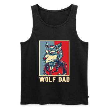 Wolf - Men's Premium Organic Tank Top - black - Front - AI Model Male 178 light (178cm)