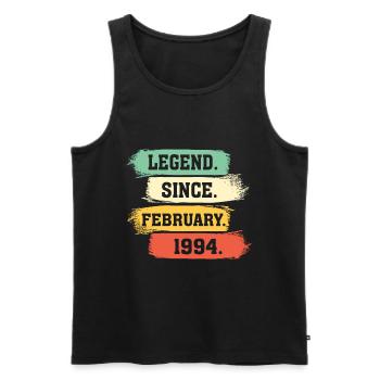 Legend Since February 1994 - Men's Premium Organic Tank Top - black - Front - AI Model Male 178 light (178cm)