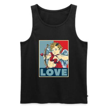 Valentinstag Valentines Day - Männer Premium Bio Tank Top - Schwarz - Vorne - AI Model Male 178 light (178cm)