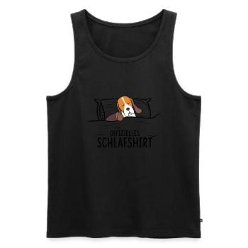 Offizielles Schlafshirt Beagle Hund - Männer Premium Bio Tank Top - Schwarz - Vorne - Michal (187cm)