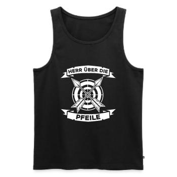 Bogenschütze Bogensport Pfeil Bogen Bogenschießen - Männer Premium Bio Tank Top - Schwarz - Vorne - Michal (187cm)