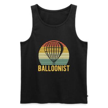Montgolfière rétro Balloon Vintage Montgolfière - Débardeur bio Premium Homme - noir - Devant - Michal (187cm)