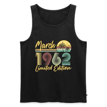 Mars 1962 Édition limitée - Débardeur bio Premium Homme - noir - Devant - Michal (187cm)