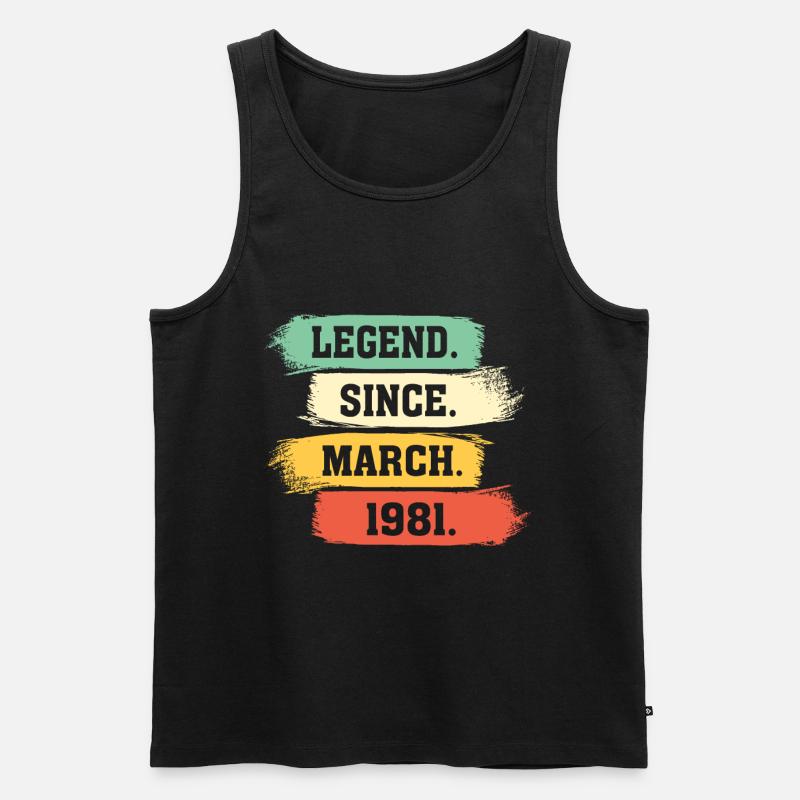 Legend Since March 1981 - Männer Premium Bio Tank Top - Schwarz