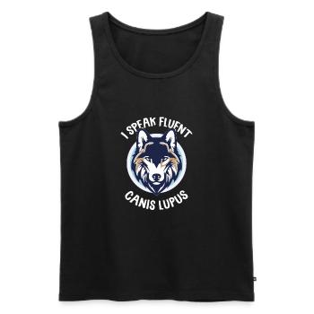 Wolf - Men's Premium Organic Tank Top - black - Front - AI Model Male 178 light (178cm)