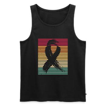 Rétro Cancer du sein Vintage Cancer - Débardeur bio Premium Homme - noir - Devant - AI Model Male 178 light (178cm)