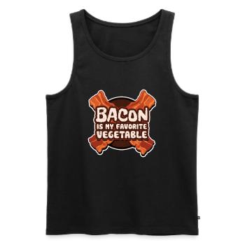 Bacon Speck Frühstück - Männer Premium Bio Tank Top - Schwarz - Vorne - AI Model Male 178 light (178cm)