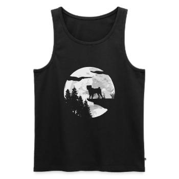 Chien carlin - Débardeur bio Premium Homme - noir - Devant - Michal (187cm)