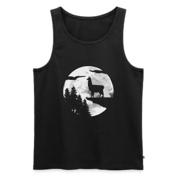 Lama Llama Alpaga - Débardeur bio Premium Homme - noir - Devant - AI Model Male 178 light (178cm)