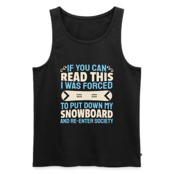 Snowboard Snowboarder Snowboarding - Men's Premium Organic Tank Top - black - Front - AI Model Male 178 light (178cm)