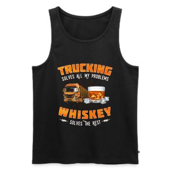 Truck Driver Truck Driver Truck Driver Trucker - Men's Premium Organic Tank Top - black - Front - Michal (187cm)