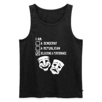 Theater - Männer Premium Bio Tank Top - Schwarz - Vorne - AI Model Male 178 light (178cm)