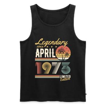 Legendary Since April 1973 Limited Edition - Männer Premium Bio Tank Top - Schwarz - Vorne - Michal (187cm)