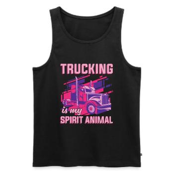 LKW Fahrerin - Männer Premium Bio Tank Top - Schwarz - Vorne - Michal (187cm)