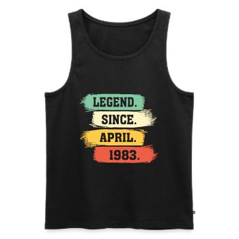 Legend Since April 1983 - Männer Premium Bio Tank Top - Schwarz - Vorne - Michal (187cm)