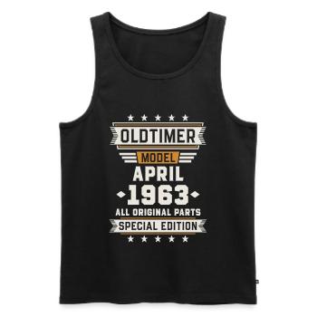 Oldtimer April 1963 Geburtstag Geschenk - Männer Premium Bio Tank Top - Schwarz - Vorne - AI Model Male 178 light (178cm)