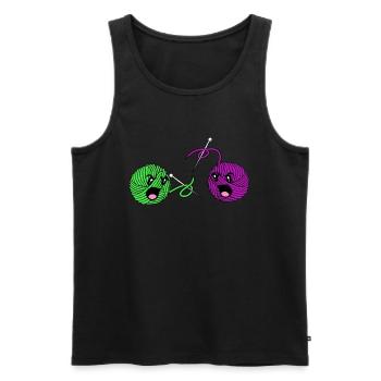 Knit - Men's Premium Organic Tank Top - black - Front - AI Model Male 178 light (178cm)