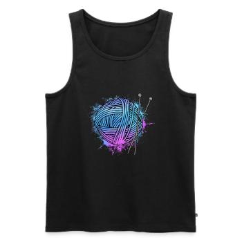 Knit - Men's Premium Organic Tank Top - black - Front - AI Model Male 178 light (178cm)