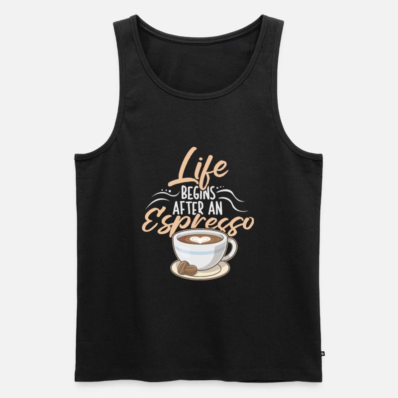 Espresso Kaffee - Männer Premium Bio Tank Top - Schwarz