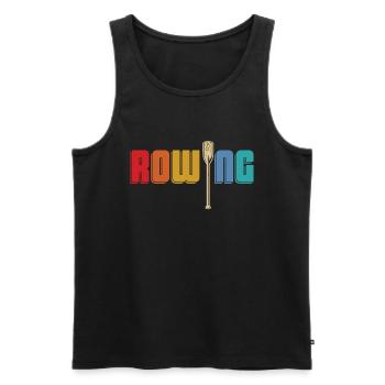 Retro Rowing Rowing Rowing Boat Vintage Rowing - Men's Premium Organic Tank Top - black - Front - AI Model Male 178 light (178cm)
