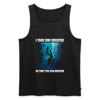 Scuba Diving Divers Diving - Men's Premium Organic Tank Top - black - Front - AI Model Male 178 light (178cm)